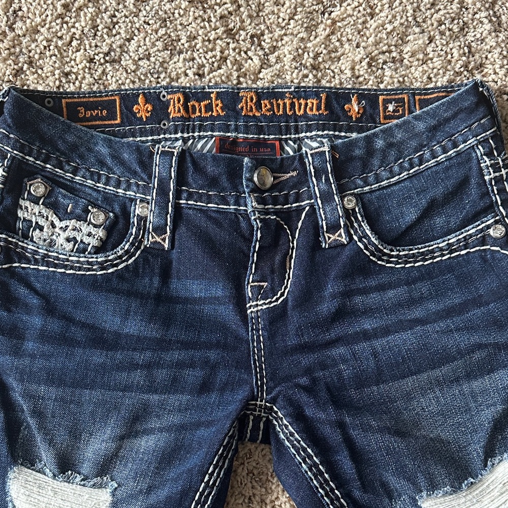 Rock Revival Women's Dark Indigo Distressed Boot Cut Jeans - Picture 4 of 6